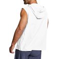 thumbnail image 6 of Mens Tank Top Beach Baggy Cotton Linen Solid Button Beach Sleeveless Hooded Shirt Tank Tops Blouses, 6 of 9