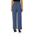 thumbnail image 6 of Huowey Women's Pants Solid Color High Waist Wide Leg Loose Lace Up Casual Pants Straight Leg Pants, 6 of 7