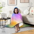 thumbnail image 4 of Wearable Blanket,Rainbow Tie Dye Cloud Pattern Hooded Wearable Flannel Blanket for Adults & Teens,Winter Poncho Shawl Wrap Cape Cozy Anti-Pill,60"x80", 4 of 5