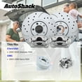 thumbnail image 3 of AutoShack Rear Vented Drilled & Slotted Coated Brake Rotors Silver Matte Finish + Calipers 4-PC Brake Kit Replacement for 2005-2006 GMC Sierra 1500 2003 GMC Sierra 1500 TurboGuard 12.99" (330 mm), 3 of 5