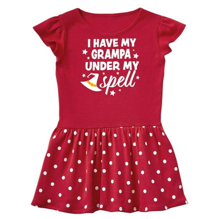 

Inktastic I Have My Grampa Under My Spell with Cute Witch Hat Gift Baby Girl Dress