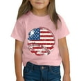 thumbnail image 4 of BRGZLK American Flag Patriotic T-Shirt For Toddler Kids 4Th Of July Letter Printed Shirt Boys Girls Cute Round Neck Soft Short Sleeve Cotton Tee Pink 7-8 Years, 4 of 6