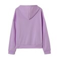 thumbnail image 4 of Chaqueta Sudadera básica para mujer, corte holgado, con capucha, estilo informal, con cremallera, ropa de calle, traje Ygjytge Púrpura Xxl para Mujer, 4 of 8
