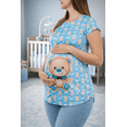 thumbnail image 4 of Playera Maternidad Estampada Osito Cómoda Ropa Embarazo Playera Mujer Casual Bebé Color Azul Claro, 4 of 4