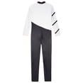 thumbnail image 6 of Sinleey Kids Girls Color-Block Gymnastics Leotard Long Sleeve Dance Jumpsuit Figure Ice Skating White 12, 6 of 7
