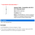 thumbnail image 2 of Antenna Cable - Compatible with 2012 - 2017 Chevy Sonic 2013 2014 2015 2016, 2 of 2