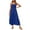 Navy, variant on AOOCHASLIY Clearance Womens Dresses Summer Women's Bohemian Spaghetti Strap Smocked Tiered Long Beach Sun Dresses Sleeveless Solid Maxi Dress
