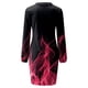 thumbnail image 4 of Vestido de verano para mujer, playa, mujer, manga larga, cuello en V, cintura informal, vestido de camiseta. Fridja NMB3744, 4 of 5