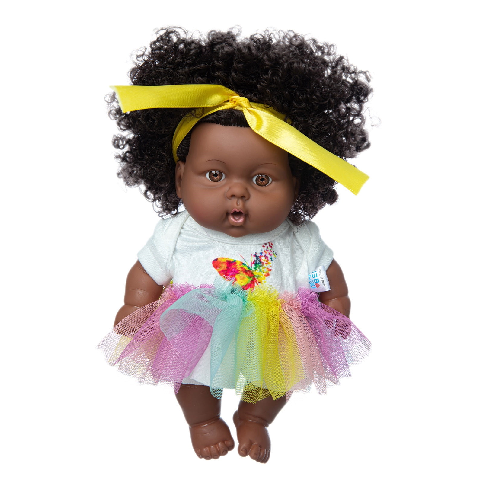 jovati toy Black African Black Baby Cute Curly Black 8Inch Vinyl Baby