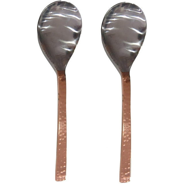 COPPER Serving Spoons Set of 2 Indian Dinnerware Serveware,copper spoon set size 8 inch long,serving spoon
