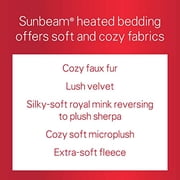 Sunbeam TRT8WR-R230-25A44 Sherpa RoyalMink Electric Heated Throw Blanket - Honey