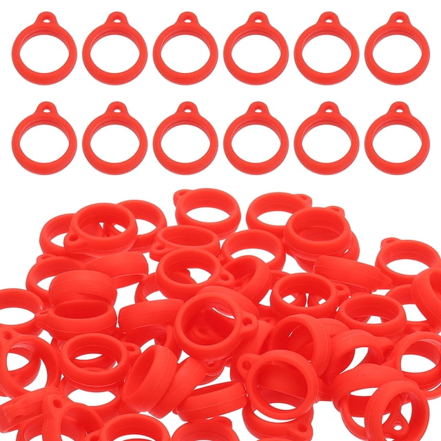 Unique Bargains Anti-Lost Silicone Rubber Holder, 60 Pcs Multipurpose Lanyard, Red