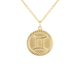 thumbnail image 1 of Reversible Gemini Zodiac Sign Charm Coin Pendant Necklace in Solid Gold (16 Inches), 1 of 4