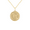 Yellow Gold, variant on Reversible Gemini Zodiac Sign Charm Coin Pendant Necklace in Solid Gold (16 Inches)
