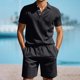 thumbnail image 1 of WILLBEST Traje de Verano para Hombre, de Carga Corta, Holgado, Informal, Transpirable, de Manga Corta, de Lino, 1 of 8