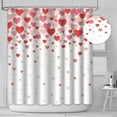 thumbnail image 6 of 72x72in Pink Sweetheart Shower Curtain Pattern with Red and Pink Fade Sweetheart Shower Curtain Bathroom Decorations Valentine Waterproof Polyester Fabric with Hooks, 6 of 6