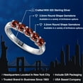 thumbnail image 2 of Gem Stone King 925 Sterling Silver Red Zirconia Wedding-Bands Ring for Women | 0.85 Cttw | Round 3.5MM | Gemstone Birthstone | Size 9, 2 of 6