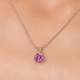 thumbnail image 3 of Gem Stone King 14K White Gold Pink Moissanite Pendant Necklace for Women | 1.00 Cttw | Gemstone Birthstone | Round 6.5MM | With 18 inch Chain, 3 of 6