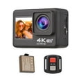 thumbnail image 1 of Cámara deportiva 4K60FPS Cámara de acción WiFi de ultra alta definición Pantalla dual 170 ° Gran angular 30 metros Impermeable con control remoto 1 Batería de iones de litio Kit de accesorios de mont Meterk  Cámara deportiva, 1 of 7