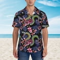 thumbnail image 2 of Honeii Snake And Flower Print Men’s Hawaiian Shirt,Classic Button-Down Short Sleeve Shirt, for Beach, Vacation, and Outdoor Activities,XX-Large, 2 of 7