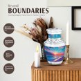 thumbnail image 3 of JAGASY Beach Funeral Urn for Ashes Adult Female, Teal Keepsake Small Urns for Human Ashes, Ocean Sunset Orange Blue Clouds Decorative Urns, Yellow Mini Handmade Urn for Boys & Girls, (3 Inch), 3 of 7