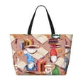 thumbnail image 2 of Balery Gnomes Books Tea Cups Beach Travel Bag - Water-Resistant, Large Capacity Lightweight Tote with 7 Pockets for Women and Men - Perfect for Beach, Pool, Gym, and Travel, 2 of 7