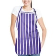 thumbnail image 4 of DALIX Apron Commercial Restaurant Home Bib Spun Poly Cotton Kitchen Aprons (3 Pockets) in Striped Purple, 4 of 6