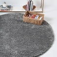 thumbnail image 5 of Unique Loom Soft Solid Shag Collection Area Rug - Aras (4' 1" Round Pebble Gray), 5 of 6