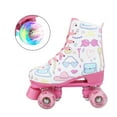 thumbnail image 2 of LIXI Roller Skates,PU Leather Upper Cartoon White Roller Skates with Light Up 4 Weels for Girls and Boys,Youth 2, 2 of 10
