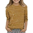 thumbnail image 2 of Frnrwgo Kids Clothes Girls Brown Crewneck Dressy Casual Tops Printed Lightweight Loose Cute T Shirts Size 3T-12, 2 of 5