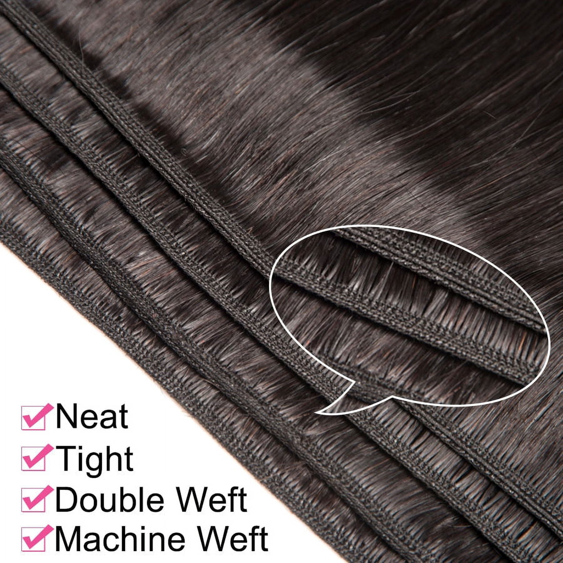 Unique Bargains Unprocessed Brazilian 3 Bundles Straight 100% Human Hair 26"28"30"
