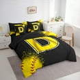 thumbnail image 3 of Manfei Baseball Print Bedding Comforter Set 7pcs for Boys Girls, Sport Monogrammed King Bedding Sets, Personalized Letter D Bed Sheets, Luxury Bedroom Decor, 3 of 8