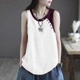 thumbnail image 2 of Tank Top for Women Linen, Summer Comfy Casual 2026 Loose Lightweight Sleeveless Shirts, White M, 2 of 8
