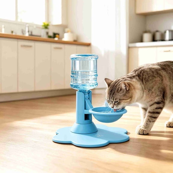 Mntpdp Automatic Pet Water Dispenser Bowl,Pet‑Safe Plastic Water Feeder for Cats and Dogs,Easy‑to‑Clean Hydration Station for Multi‑Pet Household Daily Use(Blue)