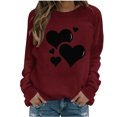 thumbnail image 3 of Inverlee Valentine's Day Sweatshirts for Women Sweet Love Heart Graphic Sweatshirts Work Pullover Sweater Tops Crewneck Holiday Long Sleeve Tops for Women, 3 of 6