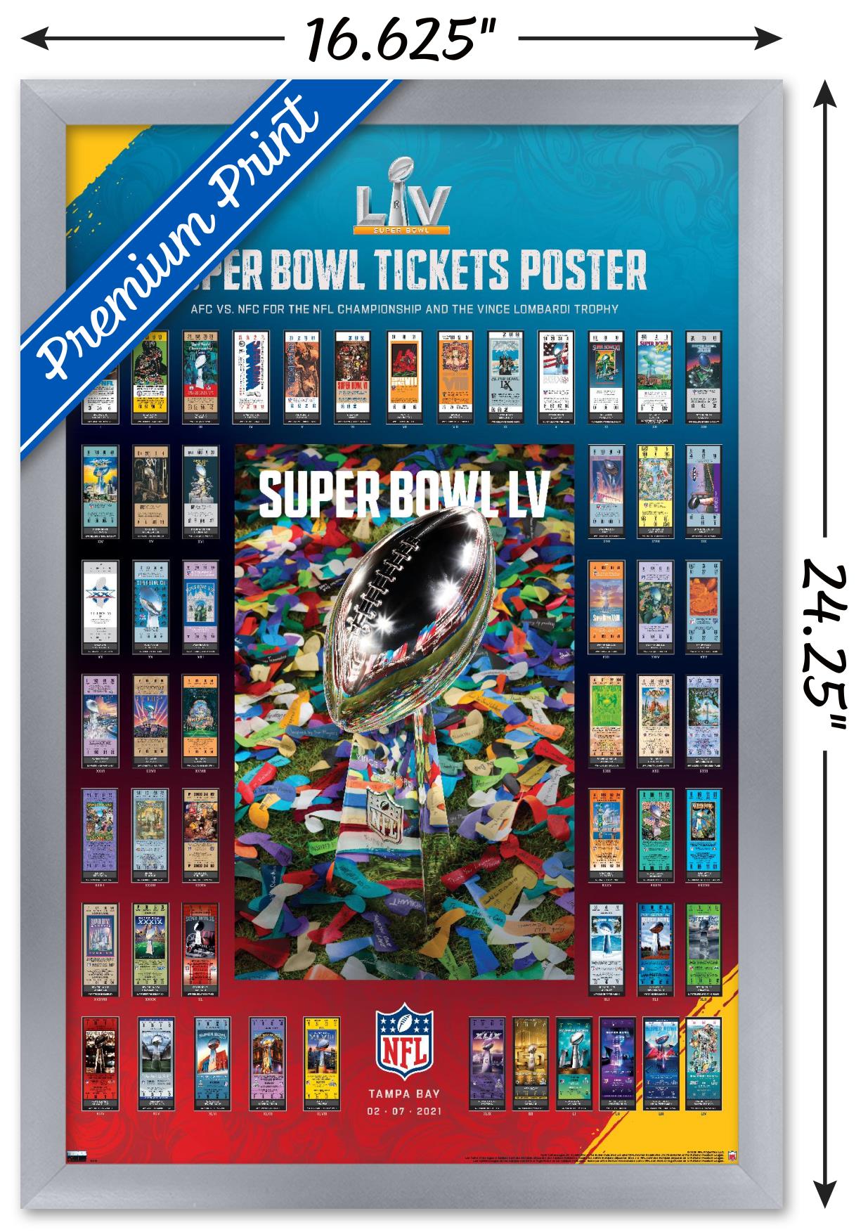 Trends International NFL League - Super Bowl LV - Tickets Wall Poster 16.5" x 24.25" x .75" Silver Framed Version - image 3 of 5