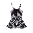 thumbnail image 1 of Gupgi 3-8 Years Little Girl Striped Romper Sleeveless Suspender Strap Ruffle Jumpsuits, 1 of 8
