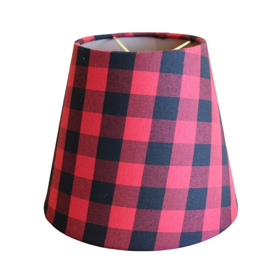 5"x8"x7” Heartland Hardback Empire Edson Clip On Lampshade, Lumberjack Buffalo Flannel Fabric