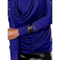 thumbnail image 4 of DYMADE Women Plus Size Off Shoulder Fashion Solid Color Hot Diamond T-Shirt Top, 4 of 4