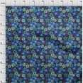 thumbnail image 4 of oneOone Tissu Popeline de Coton Bleu Floral Rétro Matériel de Robe Tissu Imprimé Tissu au Mètre 56 Pouces de Large, 4 of 5