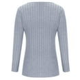 thumbnail image 5 of Annhoo Fall Tops for Women Elegant Slim Long Sleeve V Neck Knitted Tees Fashion Side Slit Dressy Shirts, 5 of 6