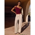 thumbnail image 5 of Women's One Shoulder Asymmetric Strapless Tube Fitted Y2k Tank Going Out Outfit Top Deep Red L, 5 of 8