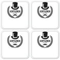 thumbnail image 1 of Vinyl Drink Coasters - Set of 4 - Gentleman's Club with Top Hat, 1 of 3