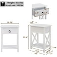 thumbnail image 2 of GHooa Night Stand Bedside Table with Drawer Wooden Side Tables Bedroom Night Stands Small Nightstand End Table with Drawer and Shelf Ideal for Small Spaces Bed Side Table/Night Stand - White, 2 of 9