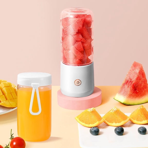 Portable Wireless Juicer, Mini Electric Fruit and Vegetable Blender with Double-Cup Design and Fast Silky Juicing for Travel, Home, Office and Outdoor Use