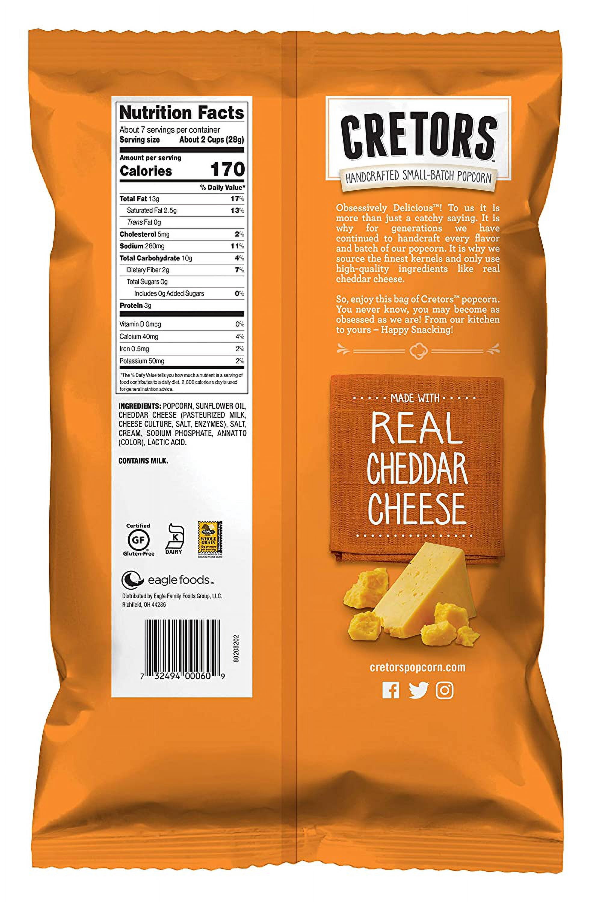 G.H. Cretors Popped Corn Cheddar Cheese 6.5 oz Pack of 3