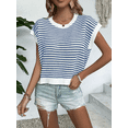 thumbnail image 5 of Womens Crew Neck Casual Sweater Short Sleeve Trendy Spring Summer Top Comfortable Pullover Blue M, 5 of 5