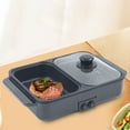 thumbnail image 3 of Portable Electric 2 in 1 Hot Pot Barbecue Grill Non-Stick Hotpot Pan Black, 3 of 12