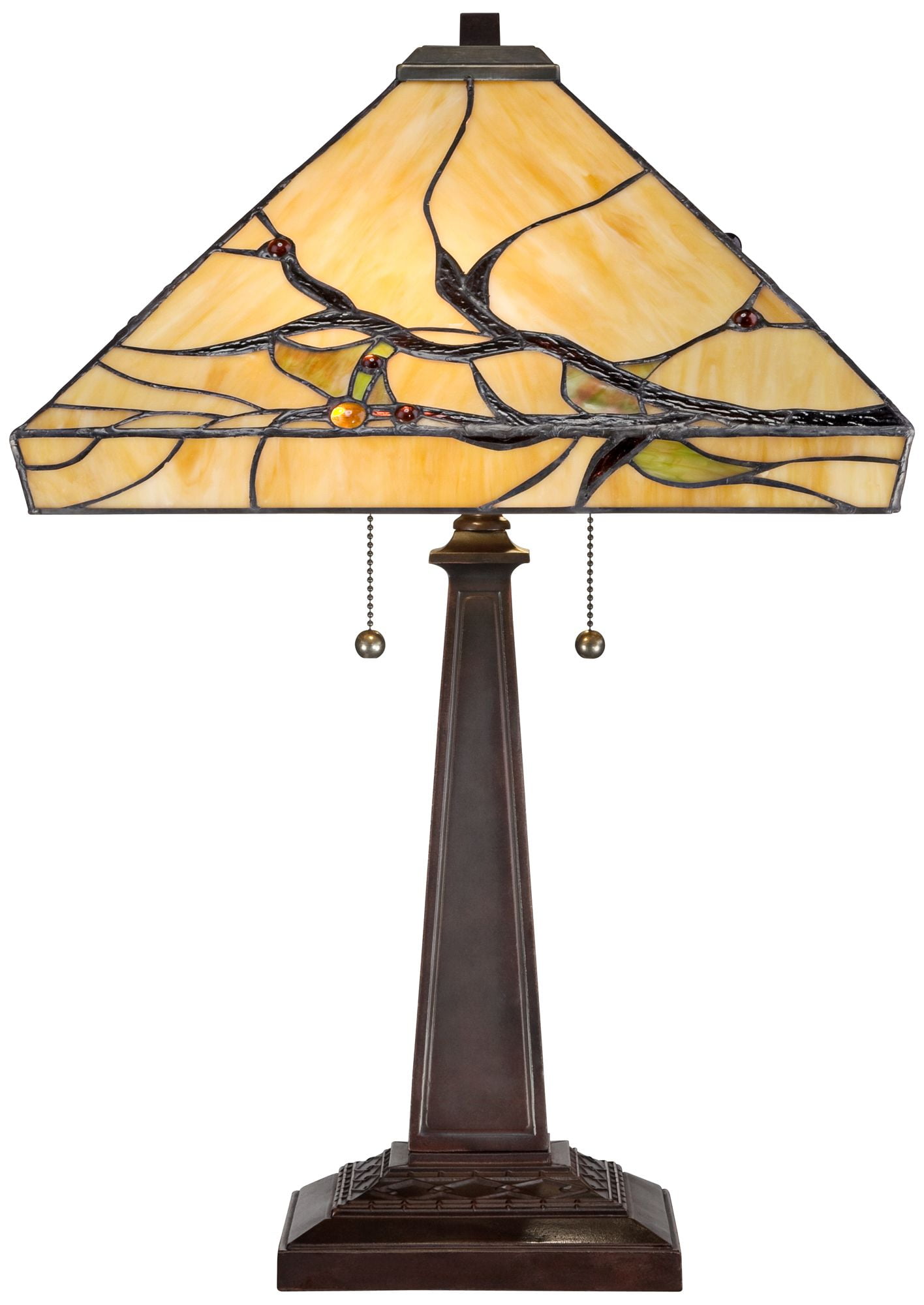 Robert Louis Tiffany Mission Style Table Lamp with Table Top Dimmer 24