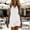 White, variant on Women's Short Cuffed Sleeve Utility Rompers Elastic Waist Button Down Cotton Pocketed Jumpsuit White XL(XL)